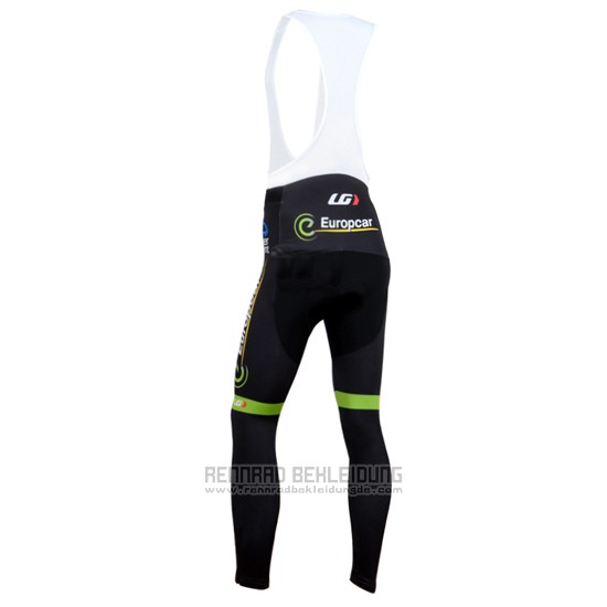 2014 Fahrradbekleidung Europcar Shwarz und Grun Trikot Langarm und Tragerhose